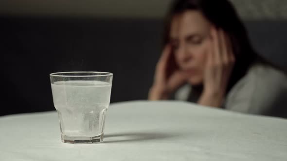 Glass of Water with a Dissolving Tablet