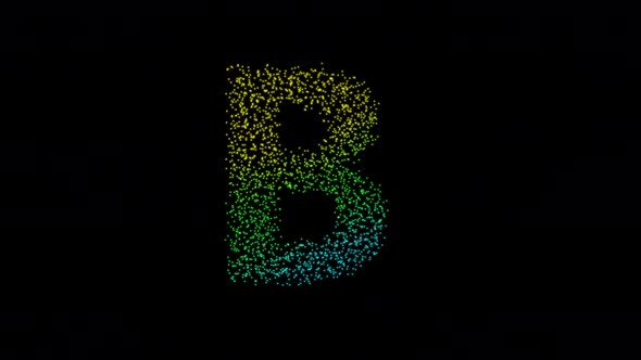 B Letter Gradient With Particles