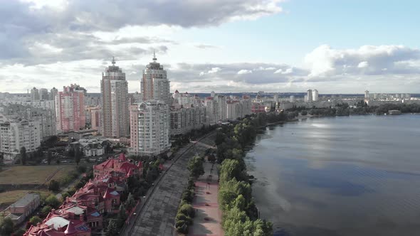 Kyiv, Ukraine. Obolon District. Aerial View alt