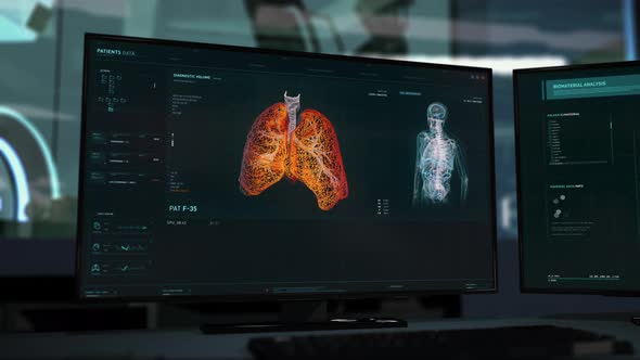 Lungs Scanned By Futuristic Medical Examination System For Disease Diagnosis alt