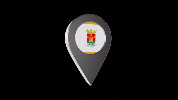 3d Animation Map Navigation Pointer With Flag Of Santiago Del Estero Argentina With Alpha Channel 4K alt
