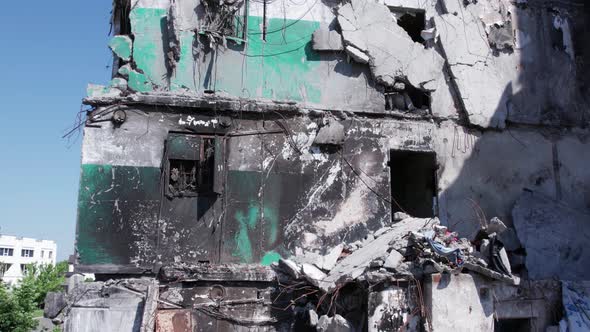 Residential Building Destroyed By the War in Ukraine alt