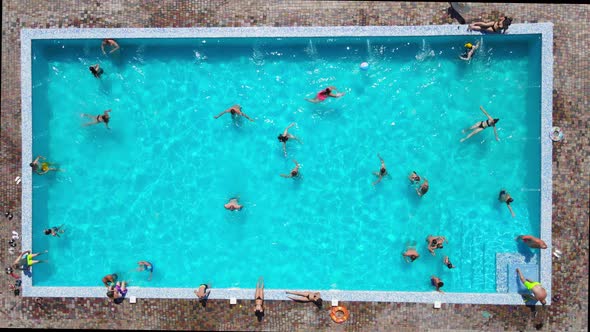 Clear Blue Water In The Pool Where People Bathe