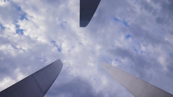 Air Force Memorial - Stainless Steel Spires TIme lapse - Low Angle View alt