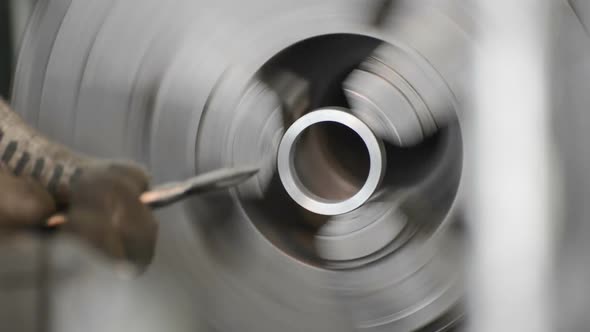 Removing the Sharp Edge From the End of the Cylindrical Part Using a Hand Tool. alt