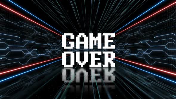 GAME OVER Glitch Text and Tech Room, Loopable