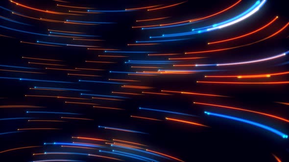 Abstract futuristics neon Blue and red light stream line background