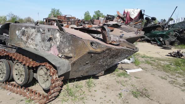 War in Ukraine  Destroyed Military Hardware in Bucha alt