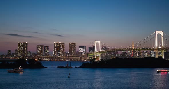 Tokyo, Odaiba city landscape in the sunset time alt