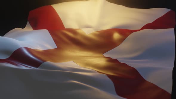 Alabama State Flag Low Angle View