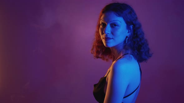 Elegant Woman Neon Advertisement 8 March Evening alt