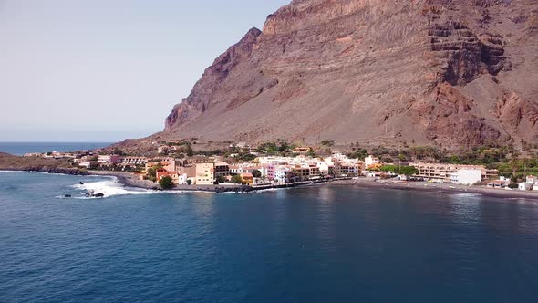 Aerial View of Valle Gran Rey, Also Known As the Valley of the Great King, in the Island of La alt