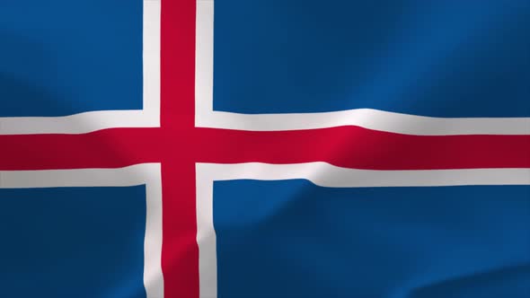Iceland Waving Flag Animation 4K Moving Wallpaper Background alt
