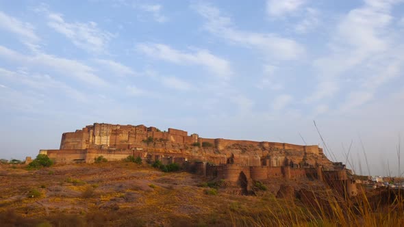 Time lapse of Mehrangarh fort at Jodhpur Rajastan India. alt