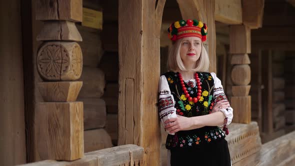 Ukrainian Woman in Traditional Ukrainian National Costume alt