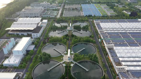 Sewage treatment plant in city alt