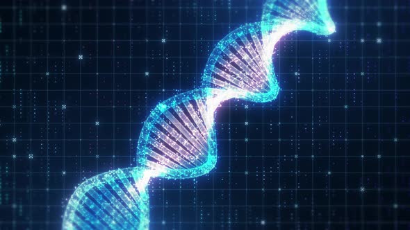 Dark Blue futuristic DNA User Interface. digital interface of futuristic DNA analysis process. alt