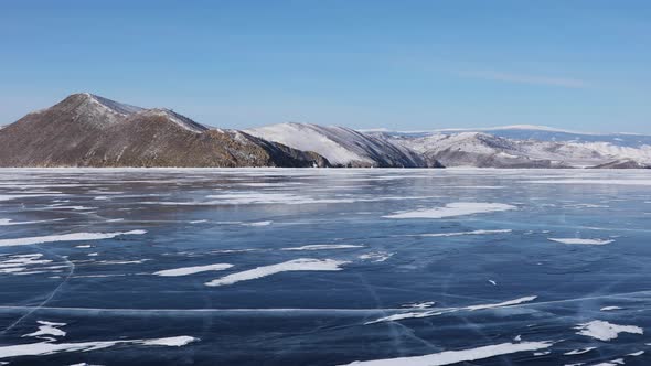 Amazing Landscape of Lake Baikal on a Frosty Winter Day