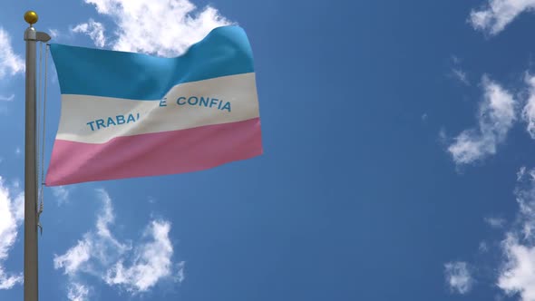 Espirito Santo Flag (Brazil) On Flagpole alt