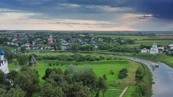 Aerial View on Kremlin in Suzdal Russia alt