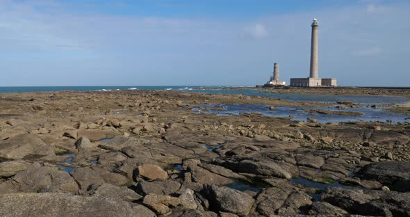 The lighthouse at Gatteville le Phare, Cap de la Hague, Cotentin peninsula, France alt
