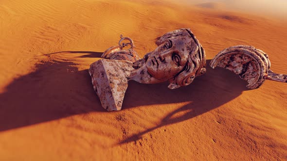 Old sculpture in the desert