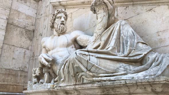 Marble Statue of an Ancient Philosopher and Thinker alt