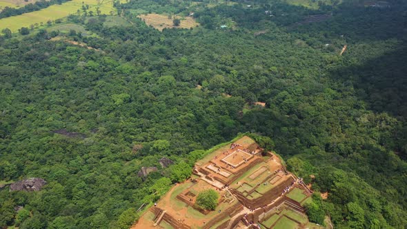 Aerial view of Sigiriya Lion's Rock, Sri Lanka. alt