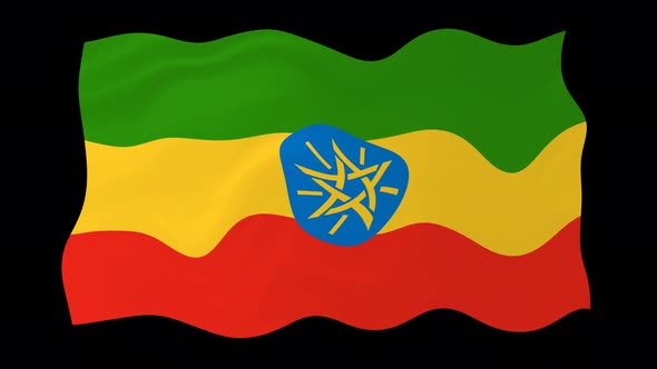Ethiopia Waving Flag Animated Black Background alt