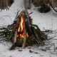 Winter Bonfire Is Almost Gone Out - VideoHive Item for Sale