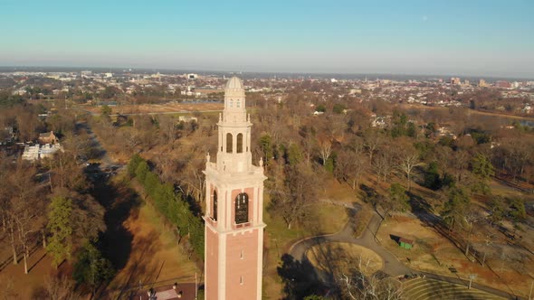 Dogwood Dell Carillon Tower Richmond Virginia Aerial, Stock Footage