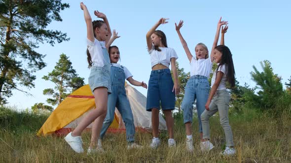 Happy Kids Girls Playing Hide and Seek alt