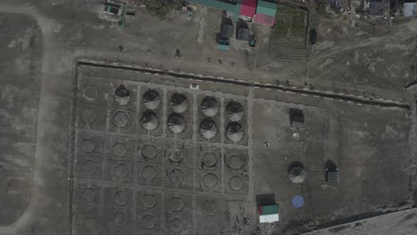 Aerial Shot of Landscape in Himalayan Range of Uttarakhand India Camping Site in Himalayan Hills