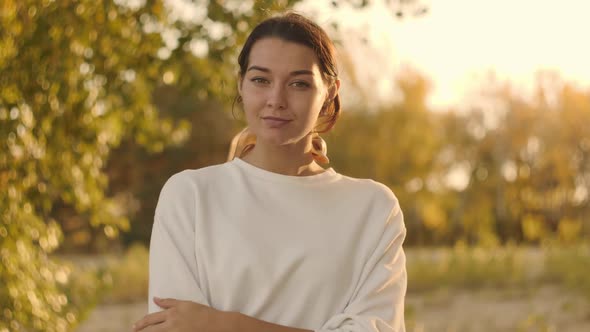 Woman in Autumn Park alt