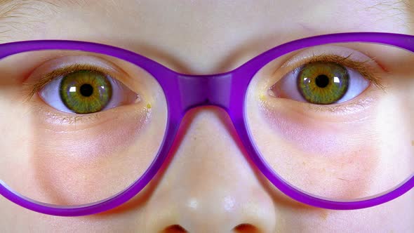 Little Girl with Purple Glasses