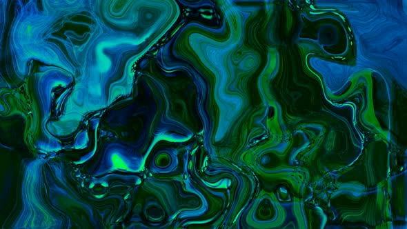 Abstract water liquid animation, Aqua Black Green Color Shiny Water Marble liquid Effect alt