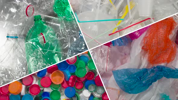 Variety Of Plastic Waste For Recycling