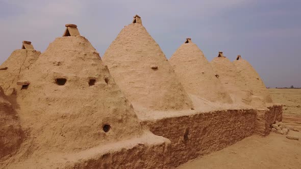 Harran Beehive Houses that Conic Roofs Mudbrick Wall, Urfa, Turkey