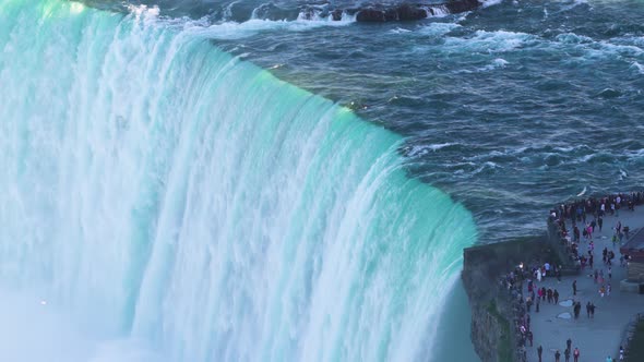 Niagara Falls Canada Slow Motion Slow Motion of the Horseshoe Falls During a Sunny Day As Seen From
