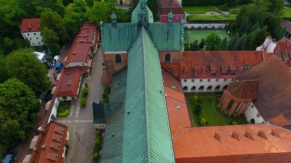 Aerial view of the Oliwa park in Sopot, Poland alt