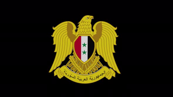 Coat Of Arms Of  Syria With Alpha Channel  - 4K alt