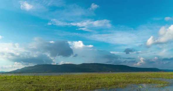 Time Lapse Of Mountain On Reservoir - Timelapse