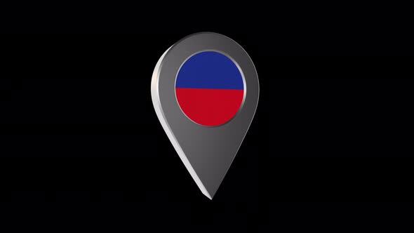 3d Animation Map Navigation Pointer With   Flag Of Gliwice  (Poland) With Alpha Channel - 4K alt