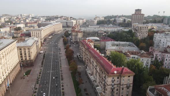 Cityscape of Kyiv, Ukraine. Aerial View, Slow Motion alt