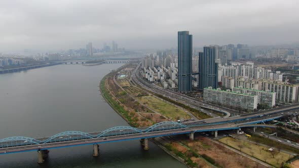 Seoul Yongsan Gu High Rise Apartment Han River Gangbyeonbuk Ro Road Traffic