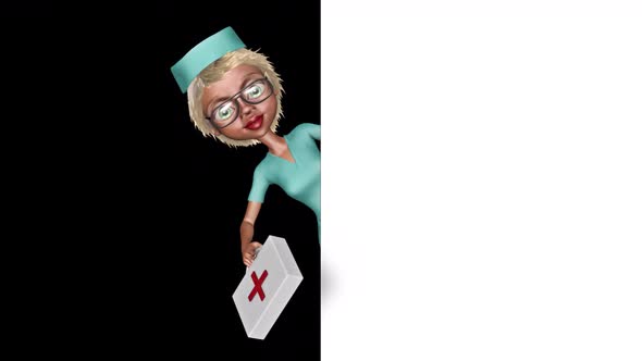 Cartoon 3D Nurse Show Ads  Looped on White alt