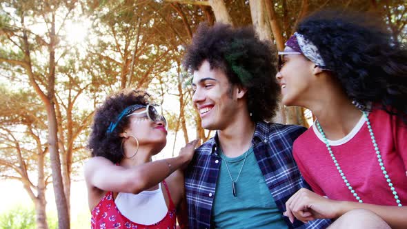 Group of friends having fun at music festival 4k alt