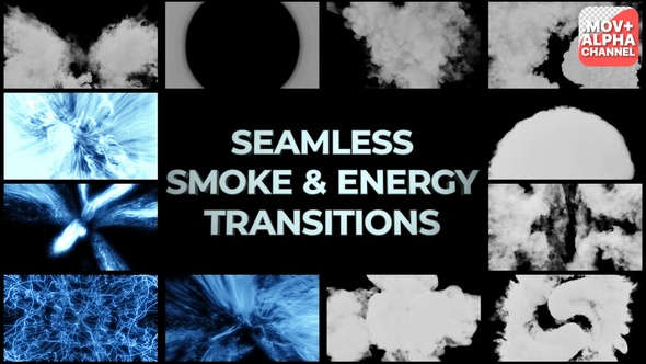 Seamless Smoke And Energy Transitions Pack | Motion Graphics