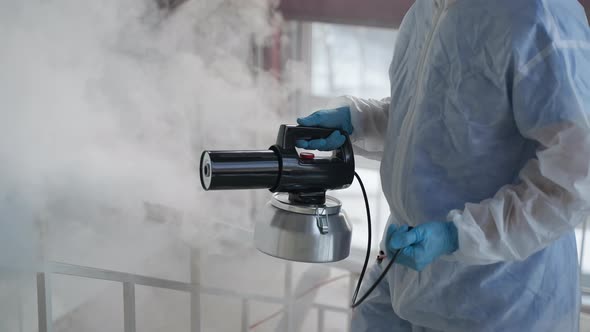 Fumigating the Stairways and Handrails to Stop COVID19 alt