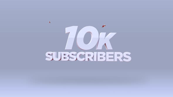 Set 4-4 Youtube 10K Subscribers Count Animation 4K RES